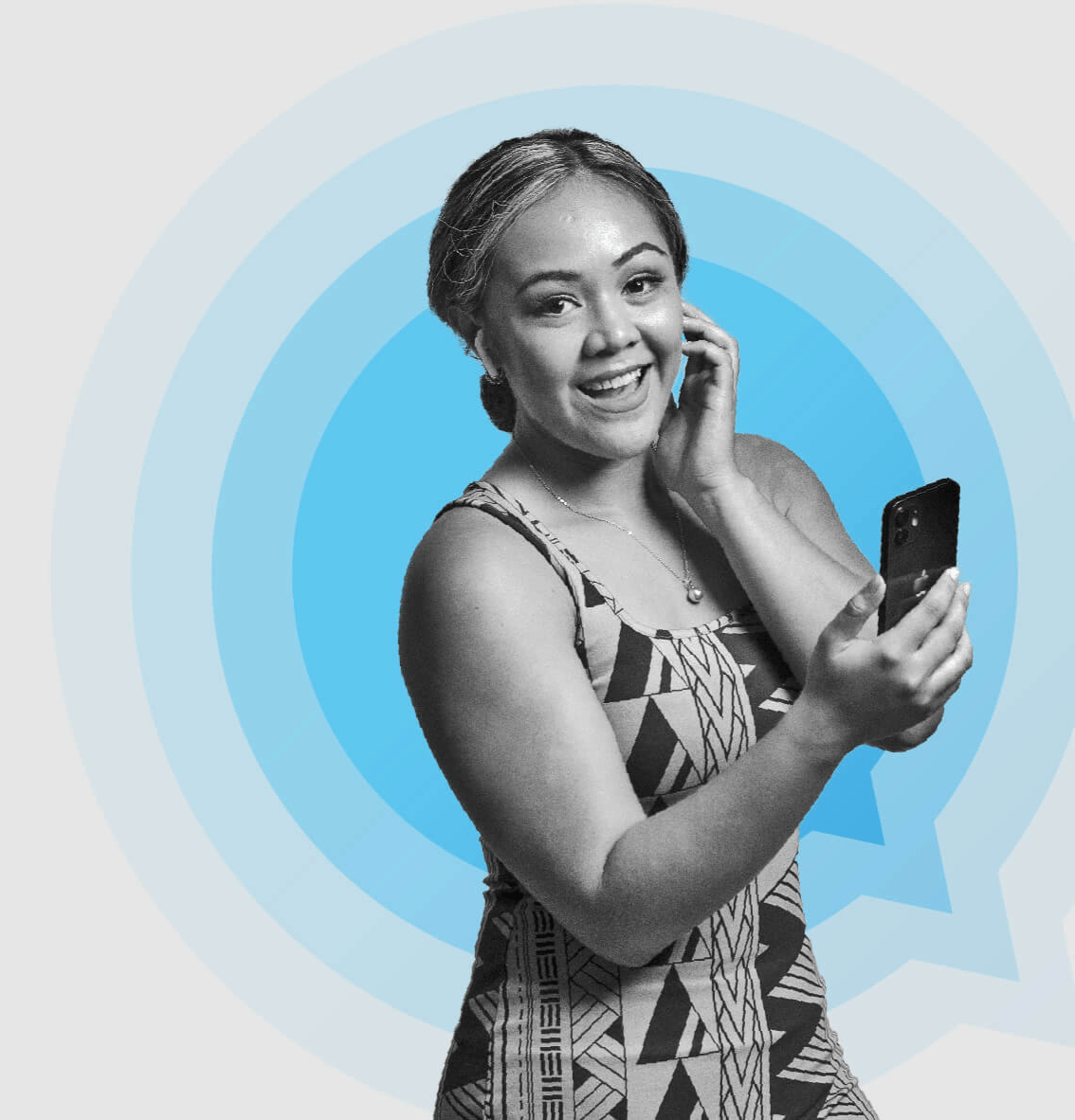 Woman holding mobile phone